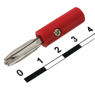 10-0060 RED - Штекер BANANA PLUG  красный, винтовое крепление