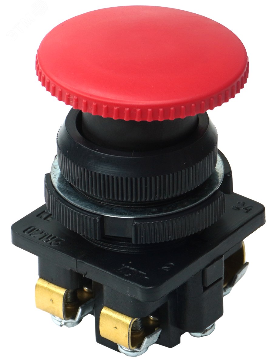 Выключатель кнопочный КЕ-021 У3 исп.2 1з+1р гриб без фиксации IP40 10А 660В красн. ET511659