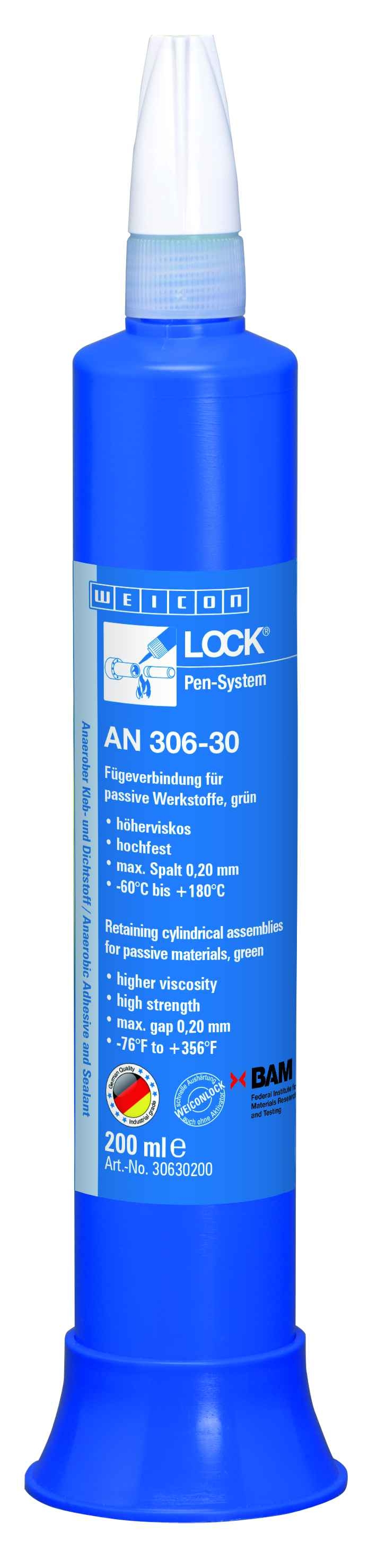 wcn30630200 - 10020025 WEICONLOCK AN 306-30 Фиксатор цилиндрических узлов (200 мл) высокая вязкость, высокая сила фиксации,
