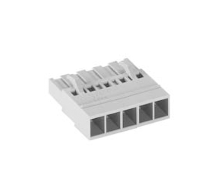 Розетка Wiecon 8113 BK / 5 OB - Розеточный разъем, на кабель, прямой, шаг 5,00 мм, 5 полюсов, номинальное сечение: 2,5 мм кв., обжимная фиксация провода, поставляется без контактов, 400V, 12А, без маркировки, цвет: серый, серия 8113 BK