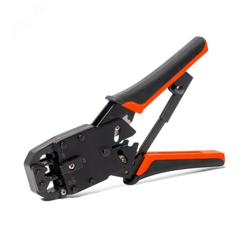 JT-03 - Клещи для обжима разъемов 8Р8С (RJ-45), 6Р6С (RJ-12), 6P4C (RJ-11), 6Р2С, 4P4C, 4P2C (RJ-22), встроенные модули