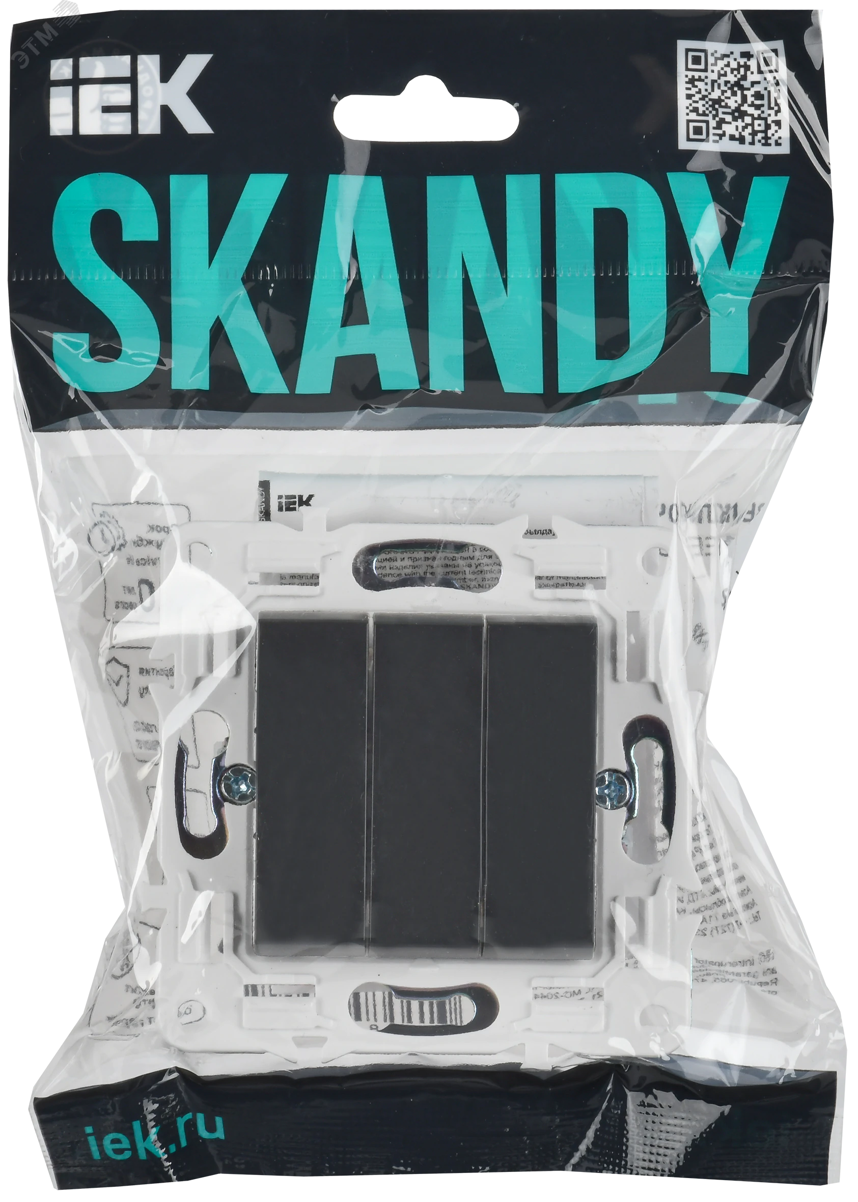 SKANDY Выключатель 3-клавишный 10А SK-V11T титан IEK SK-V30-0-10-K48