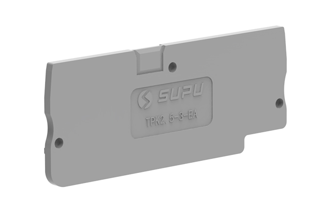 Торцевая крышка TPK2.5-3-GY-EA - Торцевая крышка для клемм TPK2.5-3…, цвет: серый