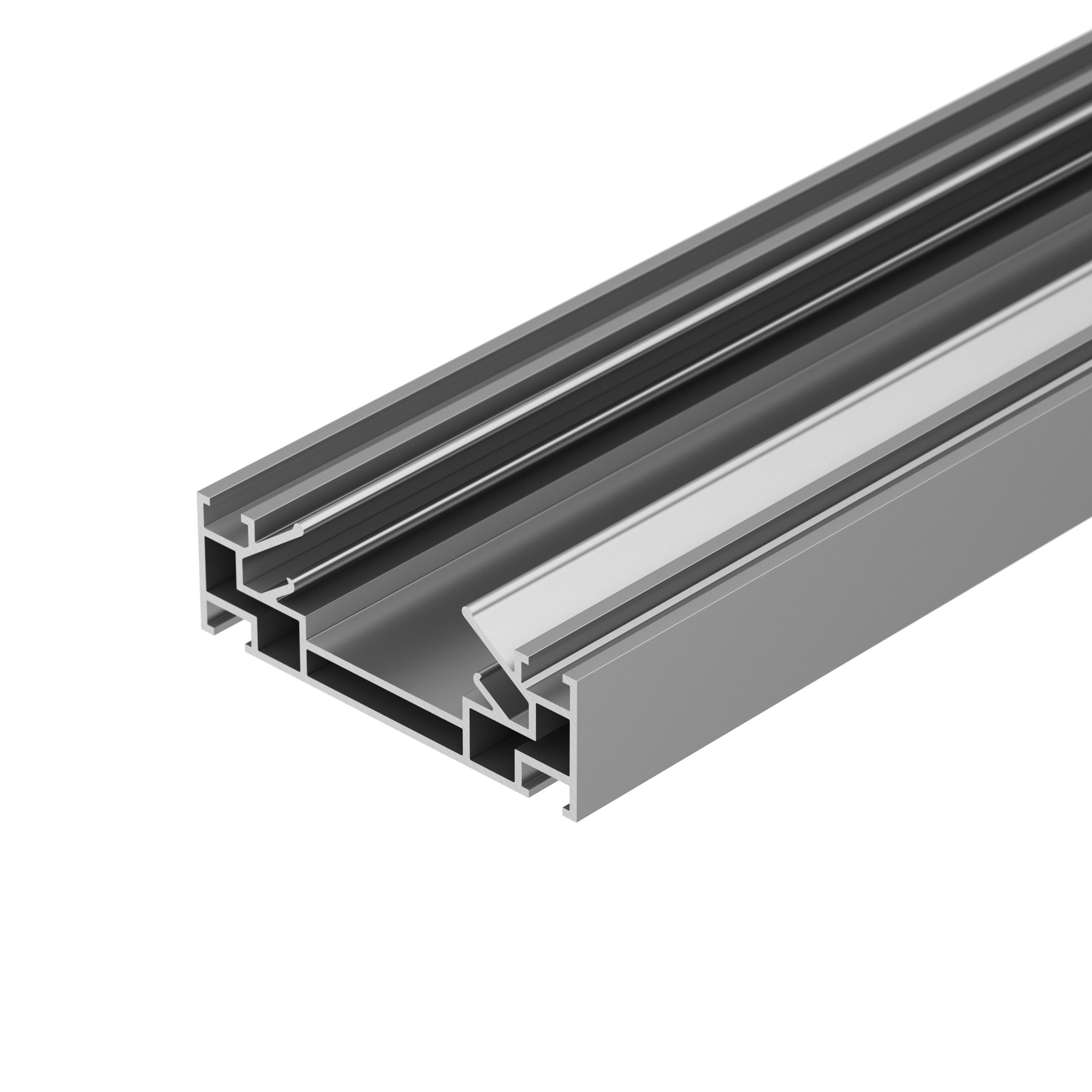 Профиль-держатель LGD-STRETCH-2TR-2000 040059 - Профиль-держатель для установки трека LGD-2TR в натяжной потолок. Габаритные размеры (LхWхH): 2000x82x29 мм. Цена за 1 м.