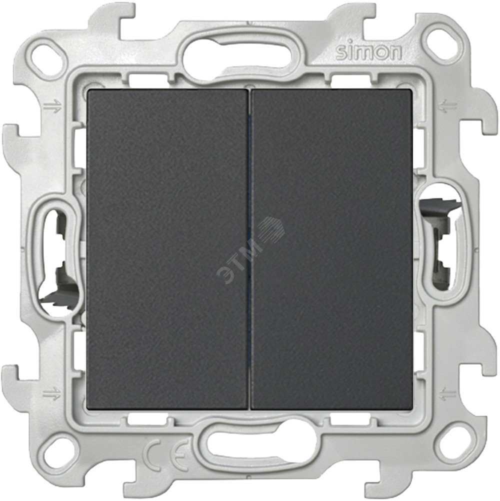 Выключатель 2-кл. 1п 2мод. СП 24 10А IP20 Push&Go механизм графит 2420398-038