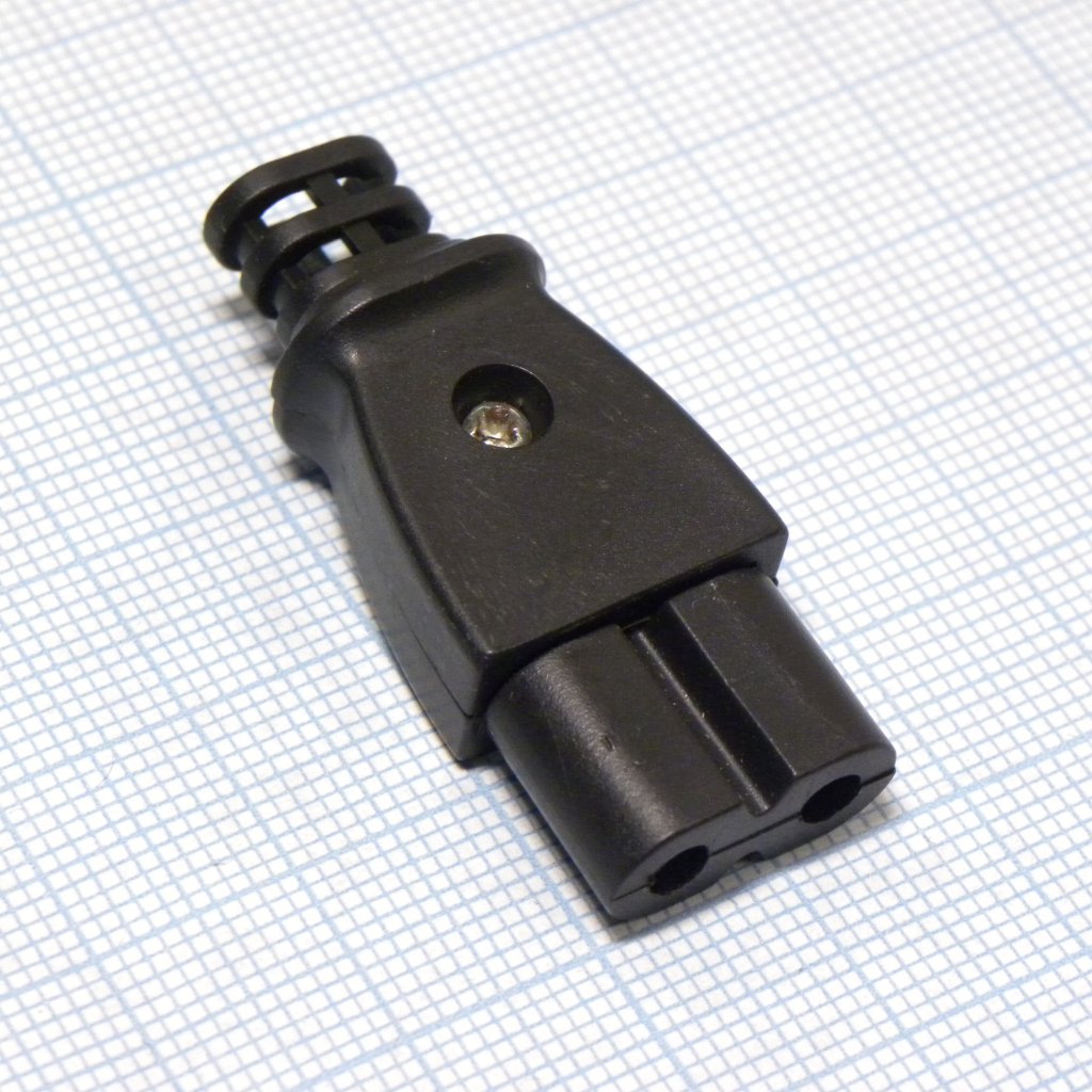 штекер питания "8" гн. на каб. - разъем питания 250 В, IEC-320-C7