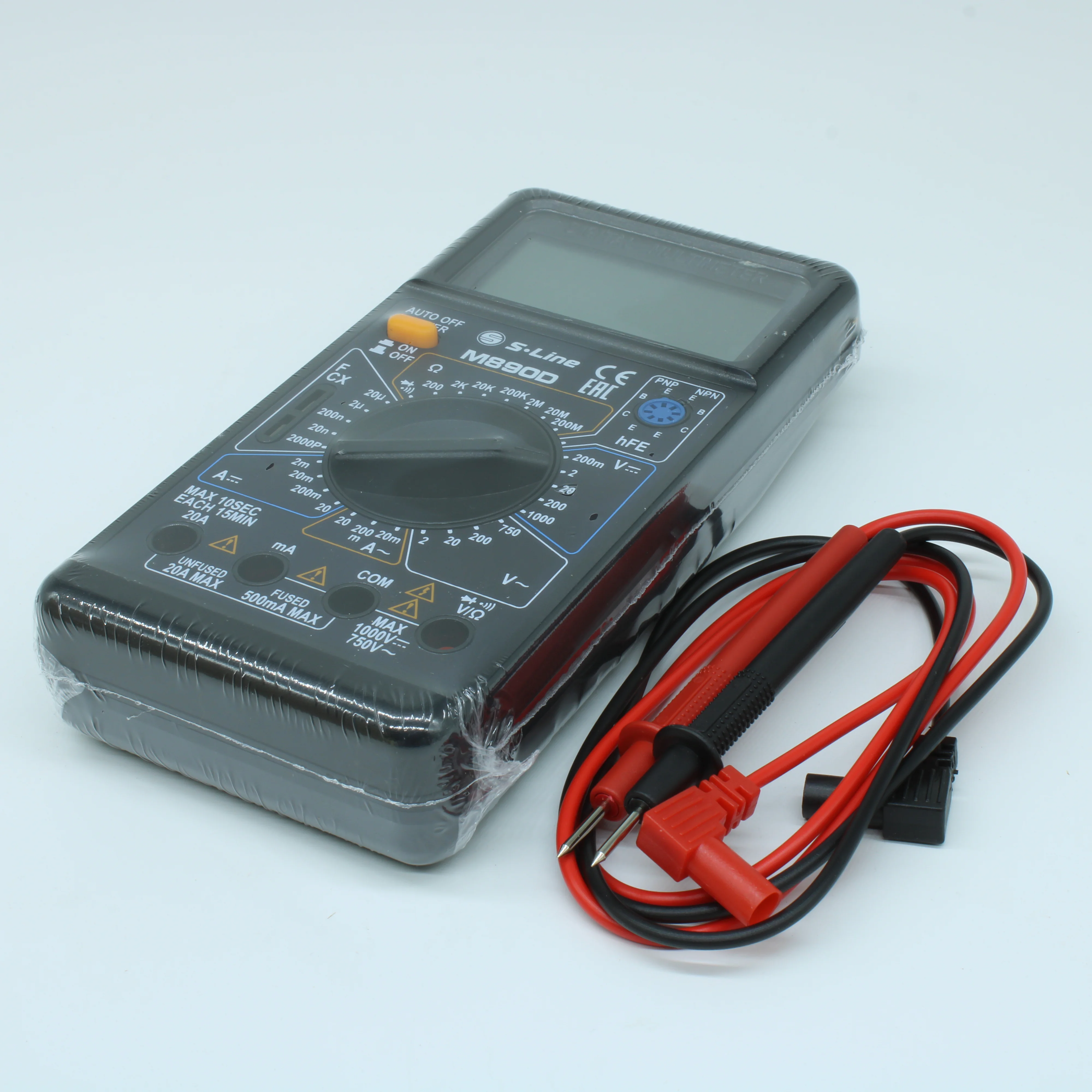M-890D - Мультиметр цифровой для измерения постоянного и переменного напряжения, постоянного и переменного тока, сопротивления,  проверки диодов, транзисторов, звуковой прозвонки.