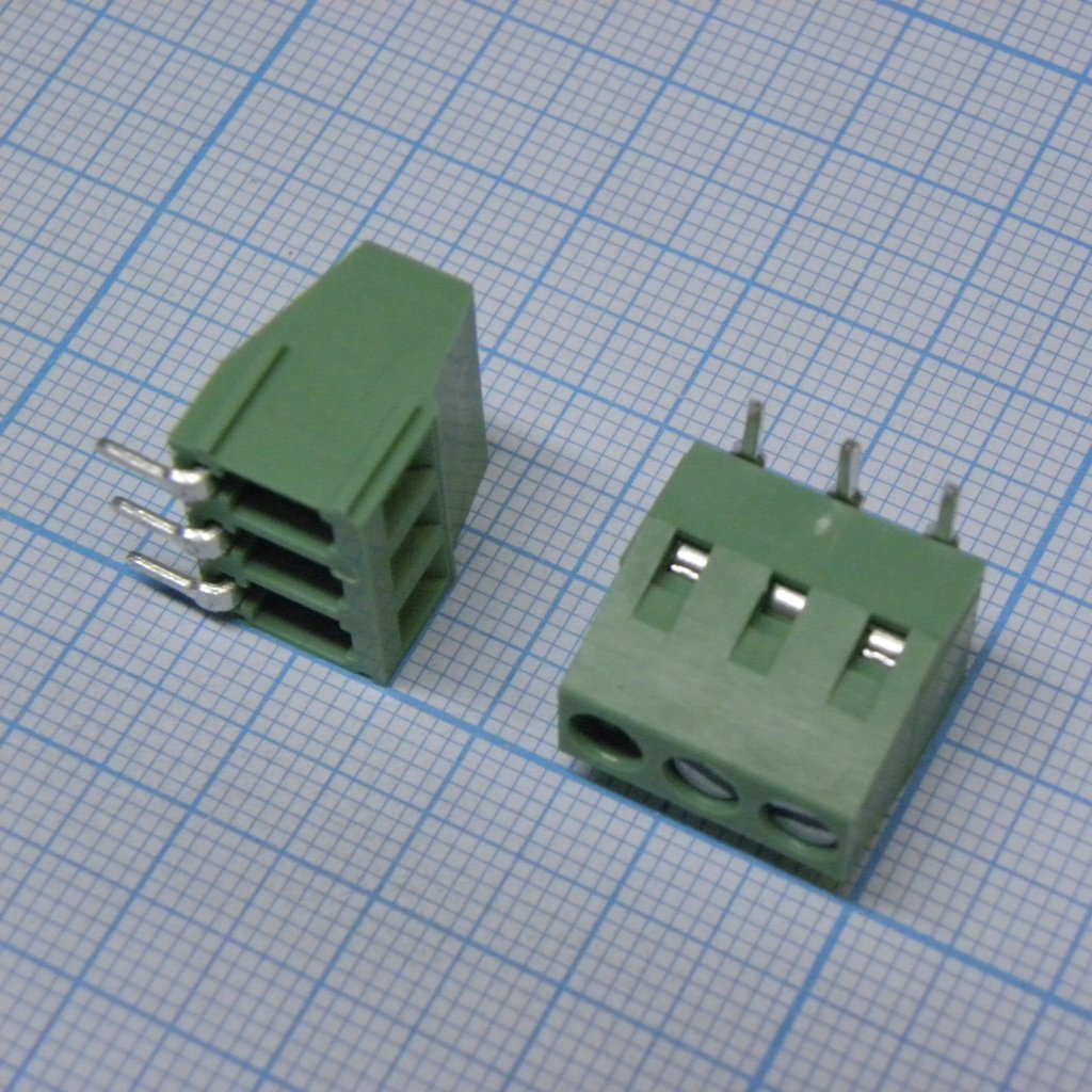 DG128R-5.0-03P-14-00A(H) - Винтовой клеммный блок c рельефной обоймой, 3 контакта. Серия DG128R-5.0