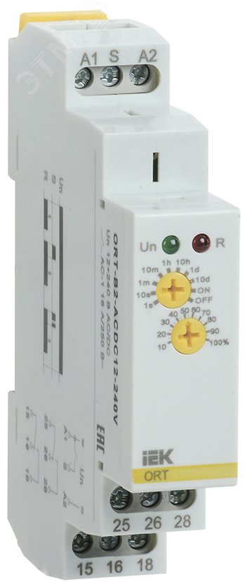 Реле задержки выключения ORT. 2 конт. 12-240 В AС/DC ORT-B2-ACDC12-240V