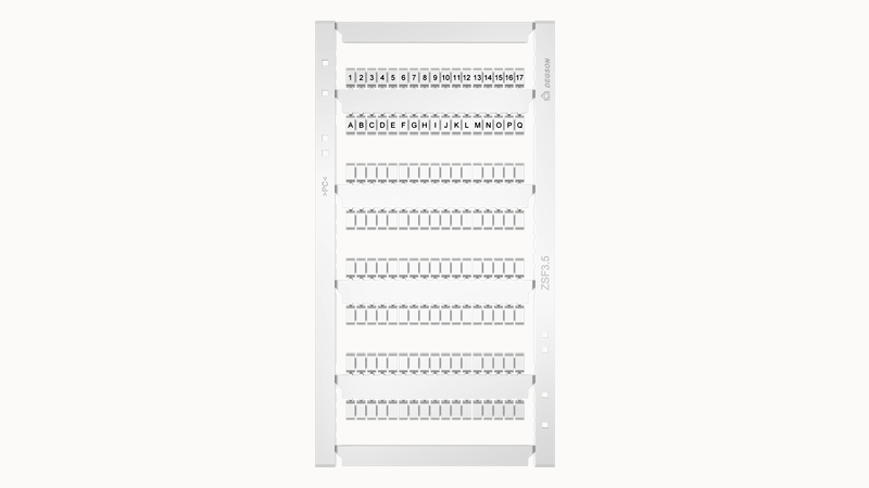 Марк. кассета ZSF3.5-136P-19-00Z(H) - Кассета с шильдиками для клемм DS…, PC…, сечением 1,5 мм кв., боковая, 136 шильдиков, чистая, размер шильдика: 2,9X6,4 мм, для принтера PTT-00Z(H), цвет белый