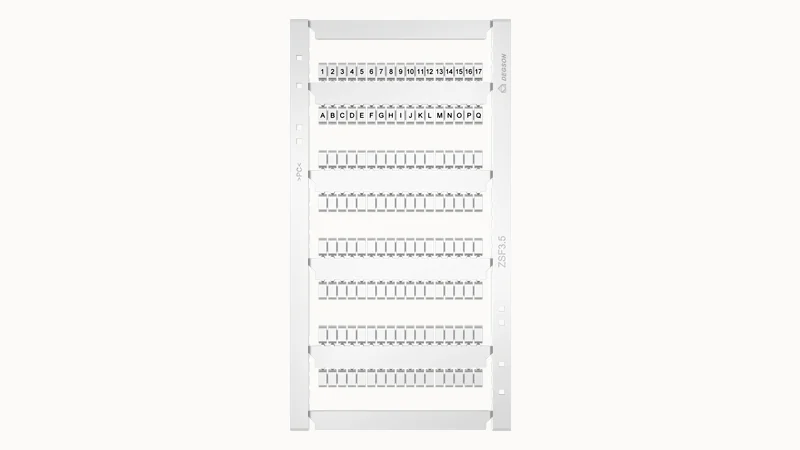 Марк. кассета ZSF3.5-136P-19-00Z(H) - Кассета с шильдиками для клемм DS…, PC…, сечением 1,5 мм кв., боковая, 136 шильдиков, чистая, размер шильдика: 2,9X6,4 мм, для принтера PTT-00Z(H), цвет белый