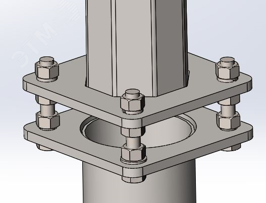 Комплект крепежа для ОГК/ОКК-8/9/10/ОП3ф/ОГКс-8/9 (болт М20х120 - 4шт; гайка М20 - 12шт; шайба Ф20 - 12шт; гровер С20 - 4шт) В00004480