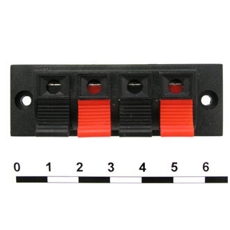 10-0034 / 24*70 MM - Клеммник пружинный акустический 24*70 мм, 4 контакта