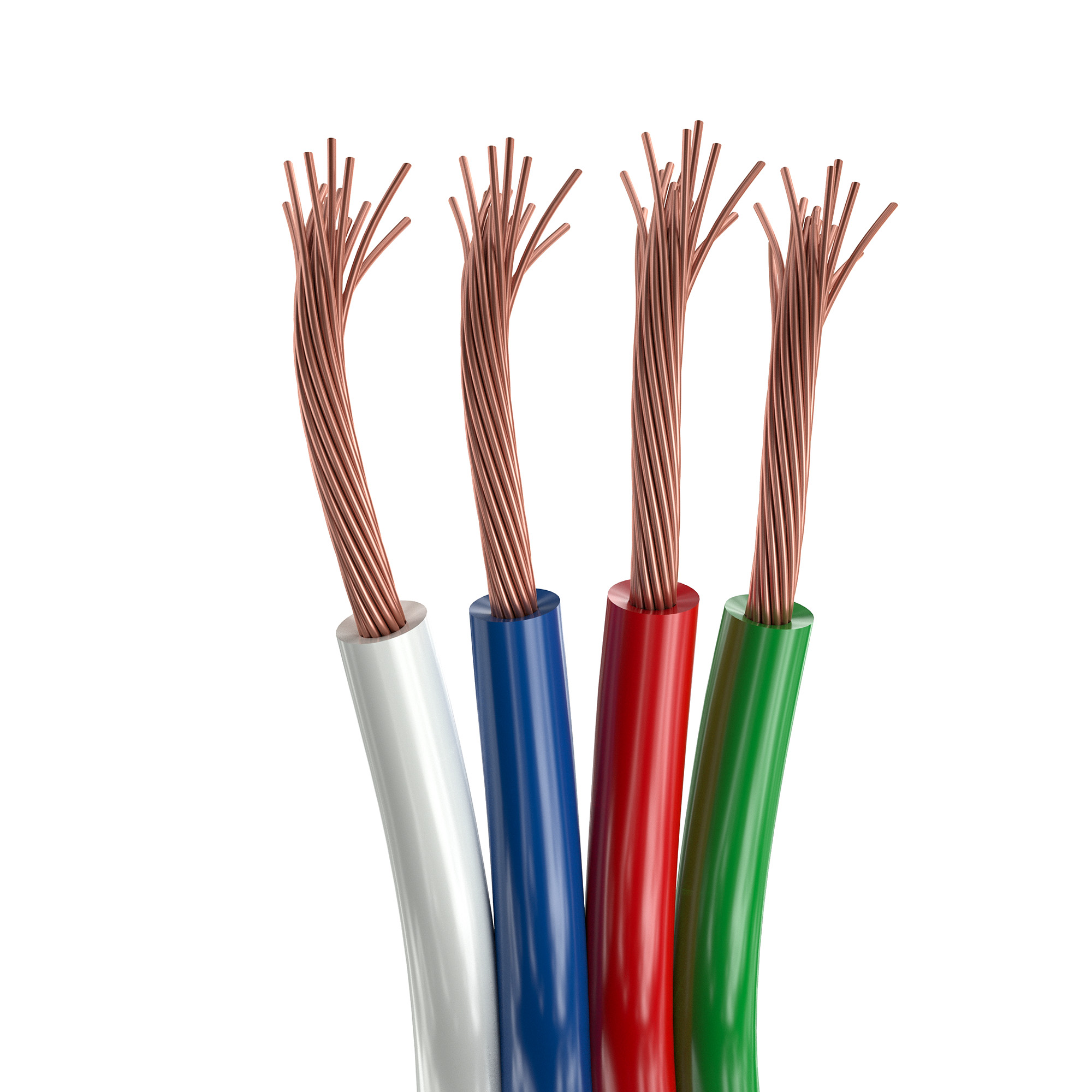 Шлейф питания ARL-22AWG-4Wire-CU 031700 - Шлейф для питания и управления мультицветными (RGB) светодиодными лентами. 4 проводника, калибр проводника 22AWG, сечение проводника 0.31 мм2, проводник из луженой меди, внешняя оболочка из ПВХ синего, красного, з