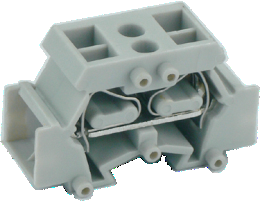 Клемма MINI UJ2-1.5/2X2 - Мини клемма, 4 точки подключения в клемме, боковой подвод кабеля, тип фиксации провода: пружинный, номинальное сечение: 1,5 мм кв., 17,5A, 500V, цвет: серый