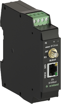 Точка доступа WLAN WIENET AP ETH-A-A - Точка доступа WLAN серии WieNet, 1 порт RJ45 скорость передачи 10/100 MBit/s, WiFi IEEE 802.11n / g / b, подключение внешней антенны через разъем SNA (антенна не входит в комплект поставки), номинальное напряжение: 9