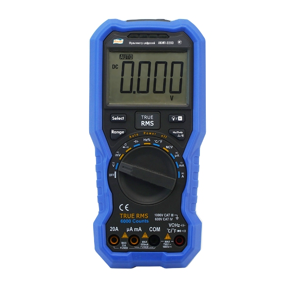 АКИП-2203 - Мультиметр цифровой с автоматическим выбором пределов измерения, True-RMS, поддержка Bluetoth 4.0