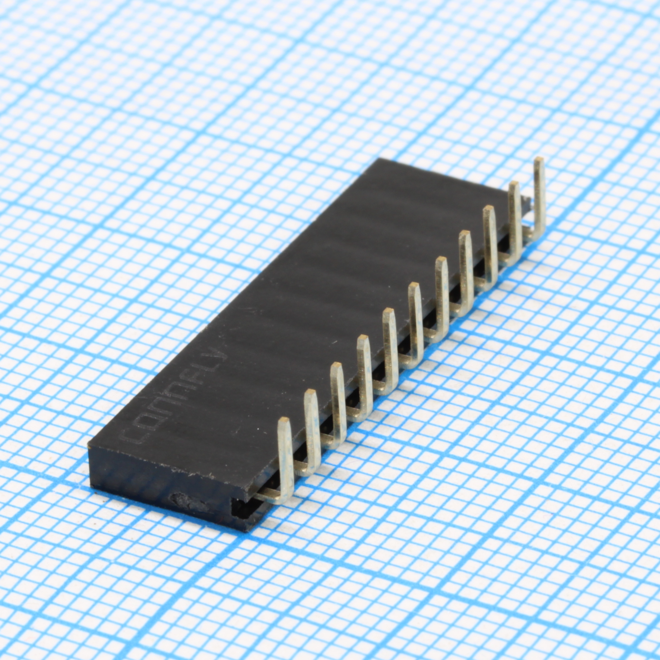 DS1024-1X11R0 - Гнездо на плату угловое 1x11 конт., шаг 2.54 мм., длина 8.5мм