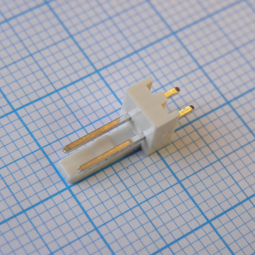 DS1070-2MVV6 - Разъем типа провод-плата, вилка прямая, шаг 2.54 мм, 2 контакта.