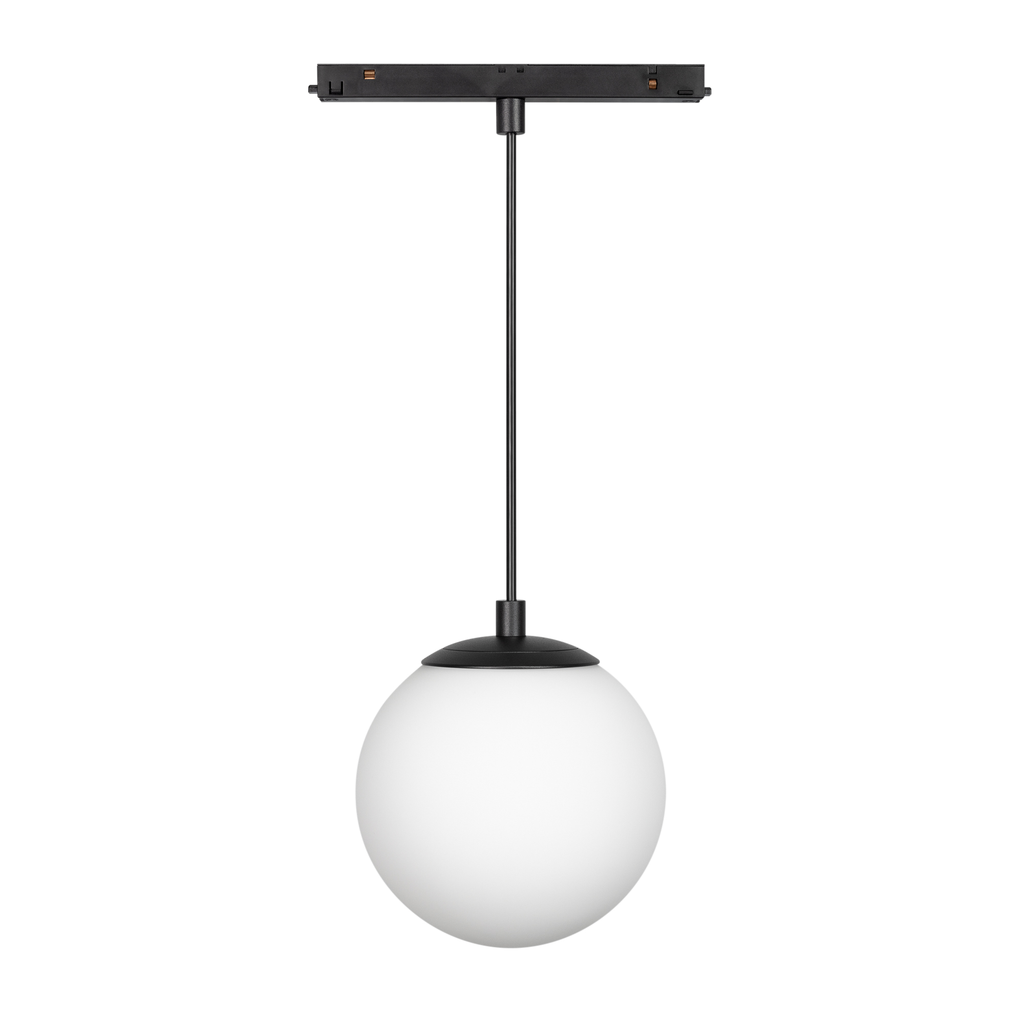 Светильник MAG-ORIENT-SFERO-HANG-R150-10W Day4000 (BK, 300 deg, 48V) 035759 - Светильник для магнитных треков MAG-ORIENT шириной 26 мм. Мощность 10 Вт, св. поток 900 лм, 100 лм/Вт, дневной 4000 K, CRI>90, угол 300°, напряжение питания 48 В. Матовый белый 
