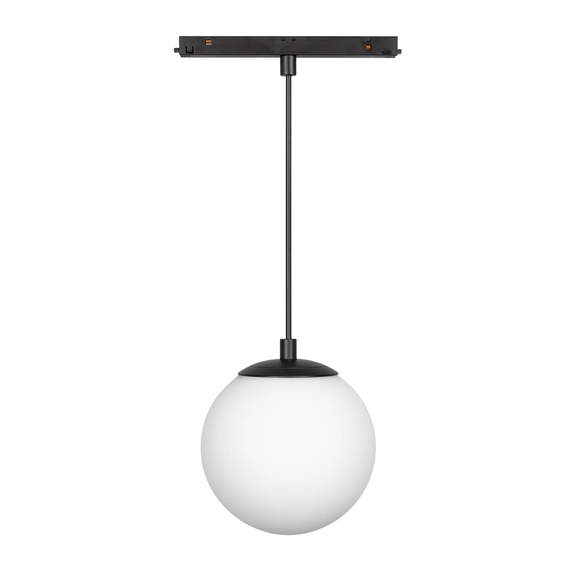 Светильник MAG-ORIENT-SFERO-HANG-R150-10W Warm3000 (BK, 300 deg, 48V) 036049 - Светильник для магнитных треков MAG-ORIENT шириной 26 мм. Мощность 10 Вт, св. поток 900 лм, 100 лм/Вт, теплый 3000 K, CRI>90, угол 300°, напряжение питания 48 В. Матовый белый 
