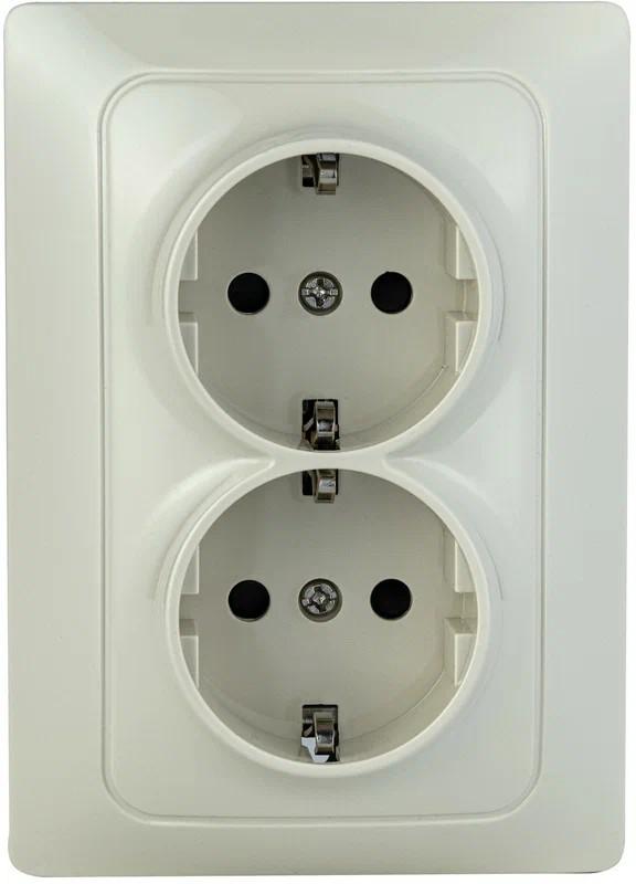 Розетка 2-м СП Bravo 16А 250В с заземл. защ. шторки механизм беж. С10Р6-003