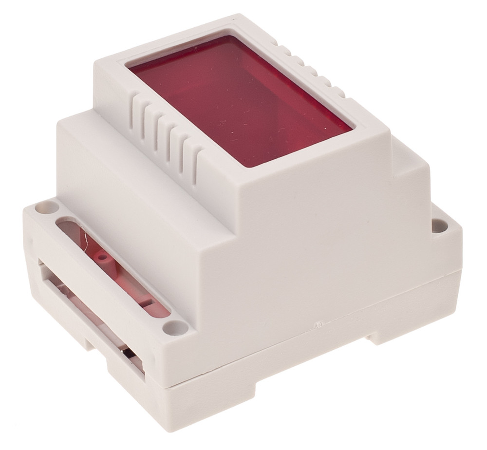 Z100JFCZ PS - Корпус пластиковый на DIN рейку, светло-серый с красным светофильтром