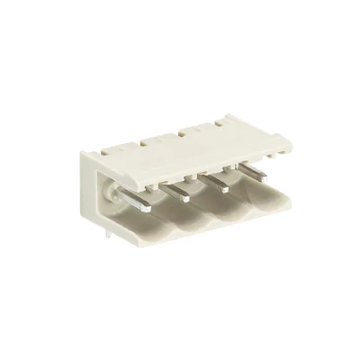 Вилка Wiecon 8213 S / 4 W OB GR OF - Вилочный разъем, горизонтальный, без боковых стенок, на плату, шаг 5,08 мм, 4 полюса, фиксация на плате пайкой, 400V, 12А, без маркировки, цвет: серый, серия 8213 S WOF