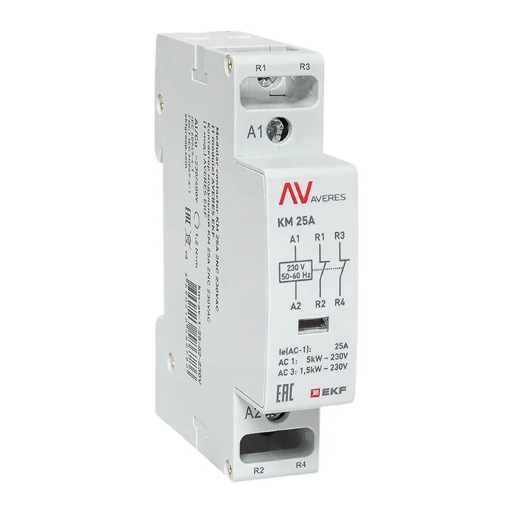 Контактор модульный КМ 25А 2NC 230VAC (1 мод.) AVERES EKF