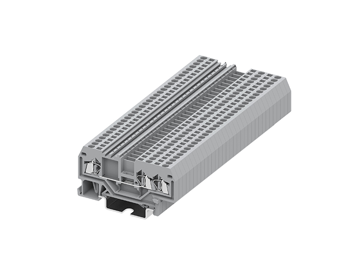 Проходная клемма 215951 - Проходная клемма, TA1.5, 3 точки подключения, тип фиксации провода: пружинный, номинальное сечение: 1,5 мм кв., 18A, 800V, ширина: 4 мм, цвет: серый, тип монтажа: DIN 35