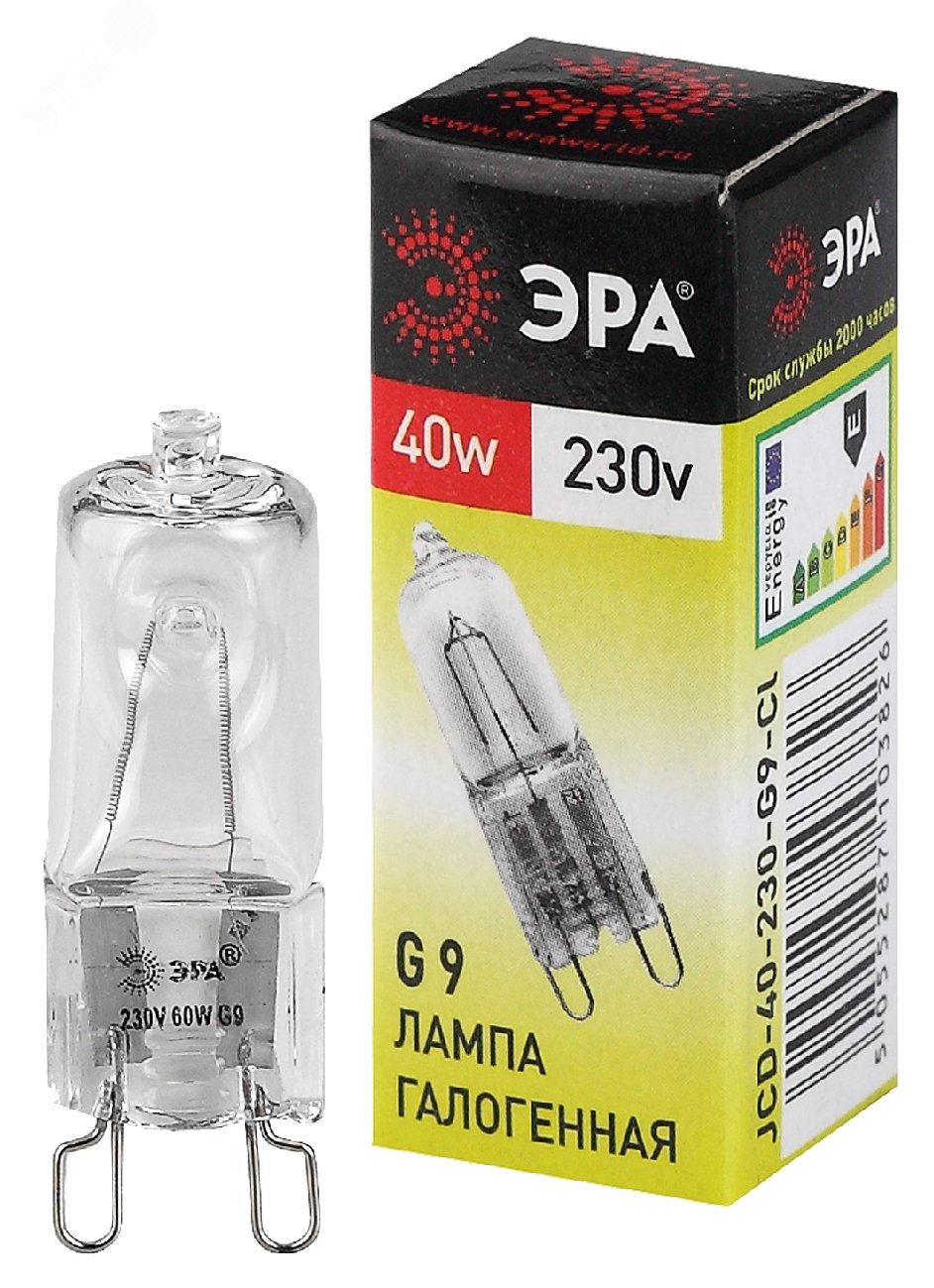 Лампа галогенная G9-JCD-40-230V-Cl 40Вт капсула G9 230В C0027378