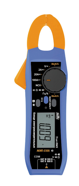 АКИП-2306А - Токоизмерительные клещи для измерения постоянного и переменного тока до 100А, True RMS, Bluetooth