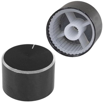 25.5x17HRP2 - Ручка управления на вал 6 мм с насечкой,  D=26мм, h=17мм