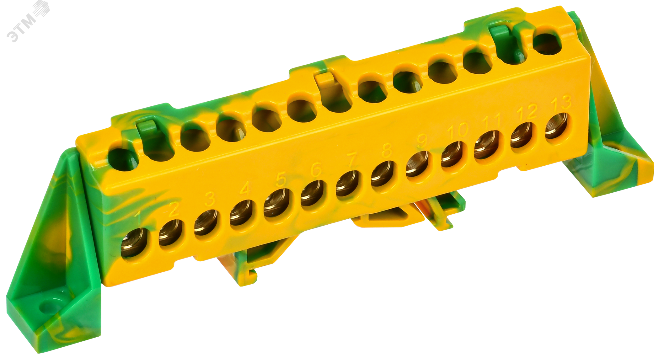 TEKFOR Шина PE земля в комбинированном DIN-изоляторе Стойка 6х9-13-ЖЗ IEK TF-NN10-13-DP-K52