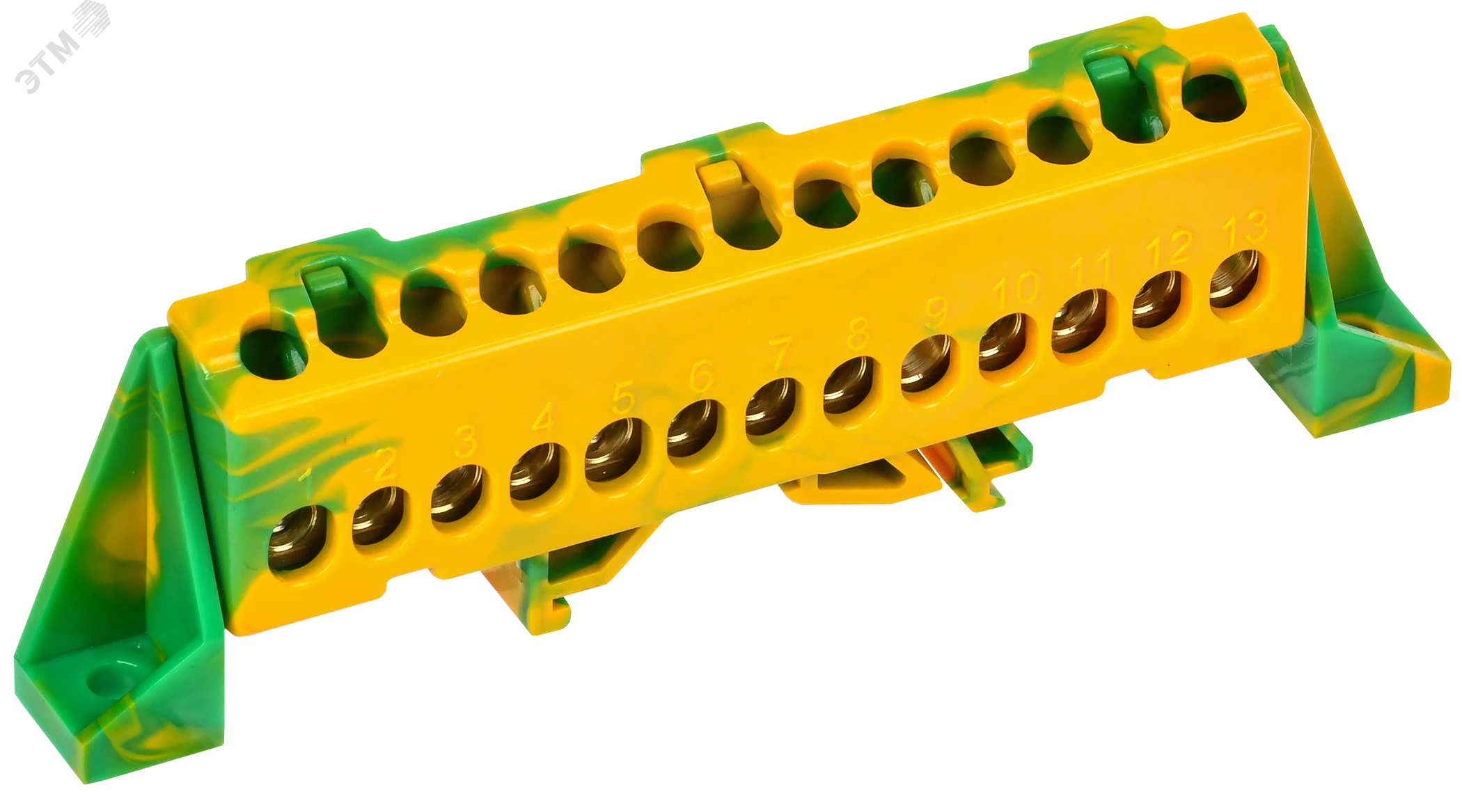TEKFOR Шина PE земля в комбинированном DIN-изоляторе Стойка 6х9-13-ЖЗ IEK TF-NN10-13-DP-K52