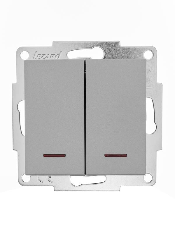 Выключатель 2-кл. СП Vesna с индикацией механизм платина 742-3588-112