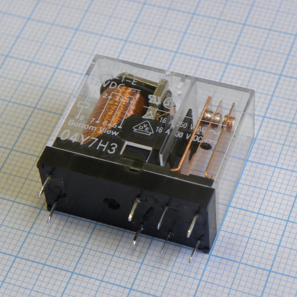 G2R-1E-12DC - Универсальное реле, серия G2R, силовое, без защелки, SPDT, 12В DC, 16А