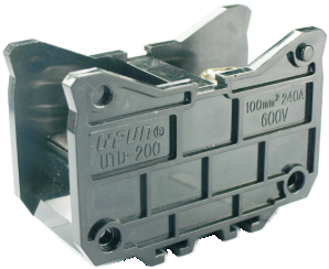 Барьерная клемма UTD-200 - Барьерная клемма, тип фиксации провода: винтовой, номинальное сечение: 100 мм кв., 240A, 660V, ширина: 39 мм, цвет: черный, тип монтажа: DIN 35