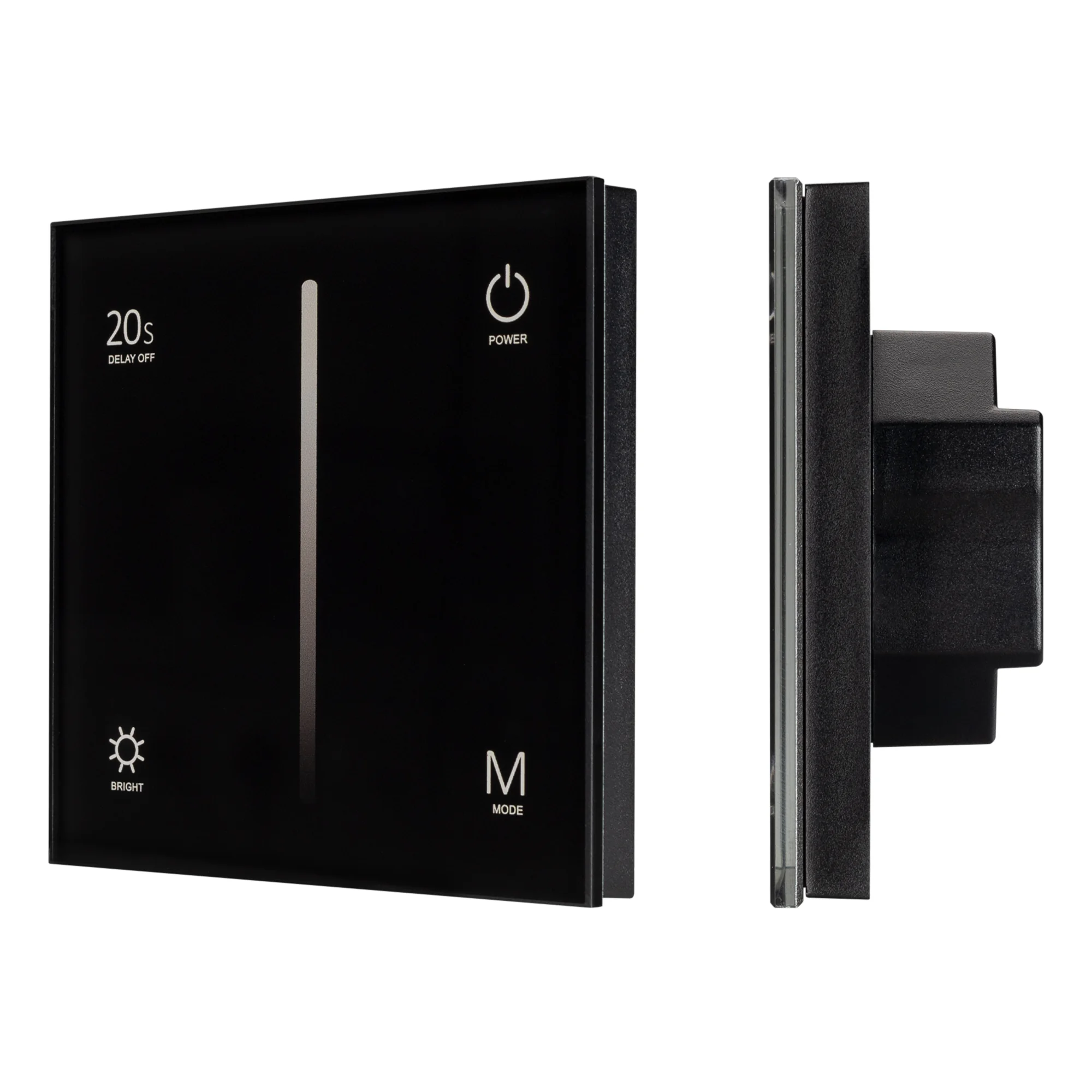 Панель SMART-P36-DIM-IN Black (230V, 1.5A, TRIAC, Sens, 2.4G) (ARL, IP20 Пластик, 5 лет)
