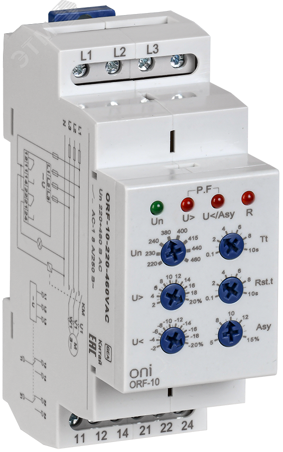 Реле фаз ORF-10 3ф. 2 конт. 220-460В AC ORF-10-220-460VAC