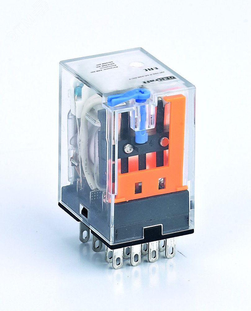 Промежуточное реле 4 конт. с LED инд. и TEST функ. 3А 12В DC ПР-102 C3(2) 23803DEK