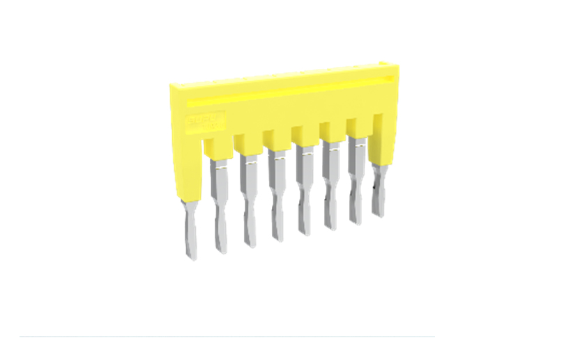 Соединительная перемычка TJA3.5-8 - Соединительная перемычка, втычная, изолированная, 8 полюсов, для серий клемм: TP/TU/TC, шириной 3,5 мм, цвет: желтый