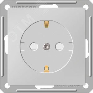 Розетка 1-м СП W59 16А IP20 с заземл. защ. шторки механизм бел. SE RS16-152-1-86