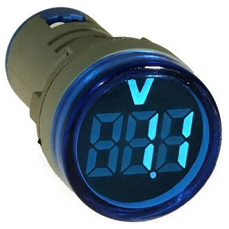 DMS-134 - Цифровой LED вольтметр AC 20-500В, AD16-22VMC, синий, установка на панель в отв d=22мм