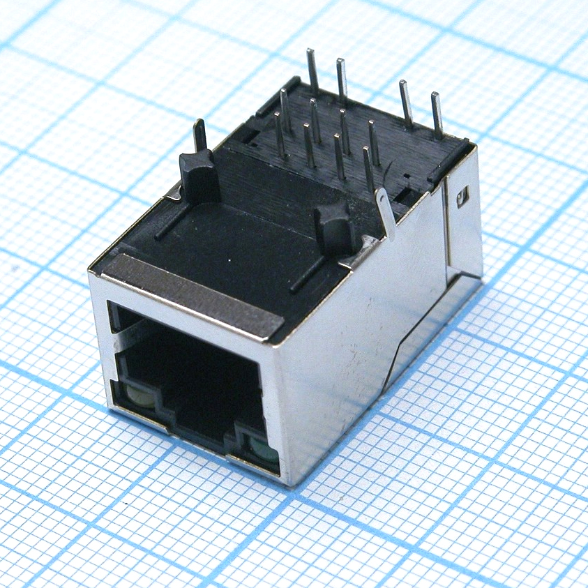 TJ8P8C розетка в плату TS-50021-1 - TJ8P8C розетка в плату