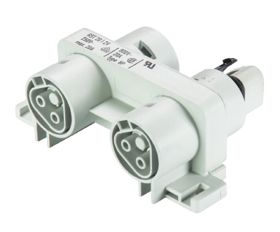 Разветвитель RST20I2V 3P1 F V L KG06 - Распределительный блок, серия RST Classic, IP68(69k), 2 полюса, 1 вход / 3 выхода, номинальные характеристики: ~50V/-120V, 20A, цвет: зеленый, серия RST Classic