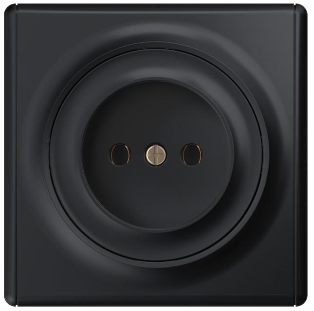 Розетка 1-м СП Florence 16А IP20 без заземл. винтов. клеммы механизм черн. (1E10301303) 2172812