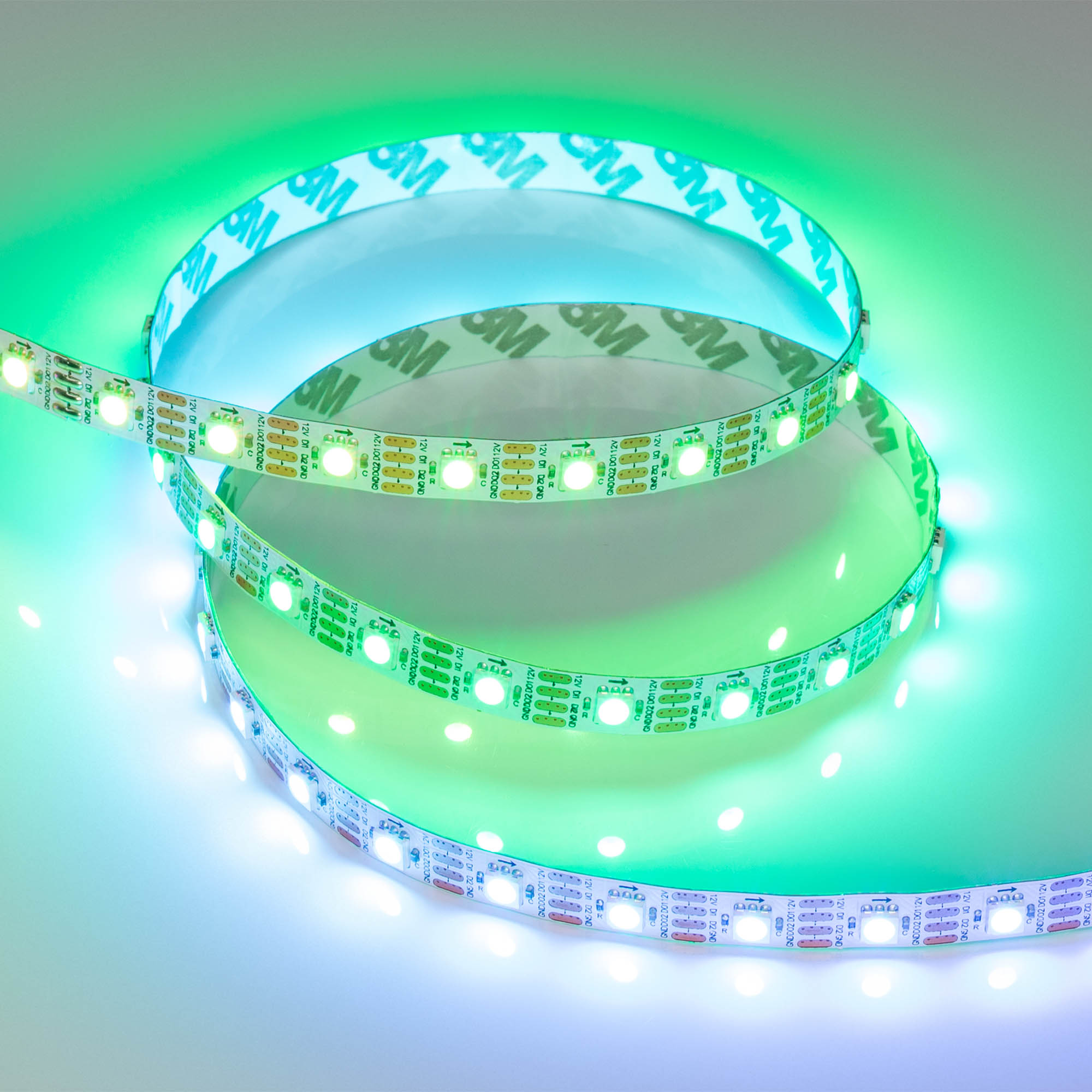 Лента SPI-B60-10mm 12V RGB-PX1-RAM (9.3 W/m, IP20, 5060, 5m) 033437 - Светодиодная лента SPI-B60, открытая IP20, с микросхемой TX1818. Светодиоды 5060, 60 шт/м (1 pixel = 1 LED), белая плата 10 мм, скотч 3М. Цвет RGB, угол 120°. Питание 12 В, мощность 9.3