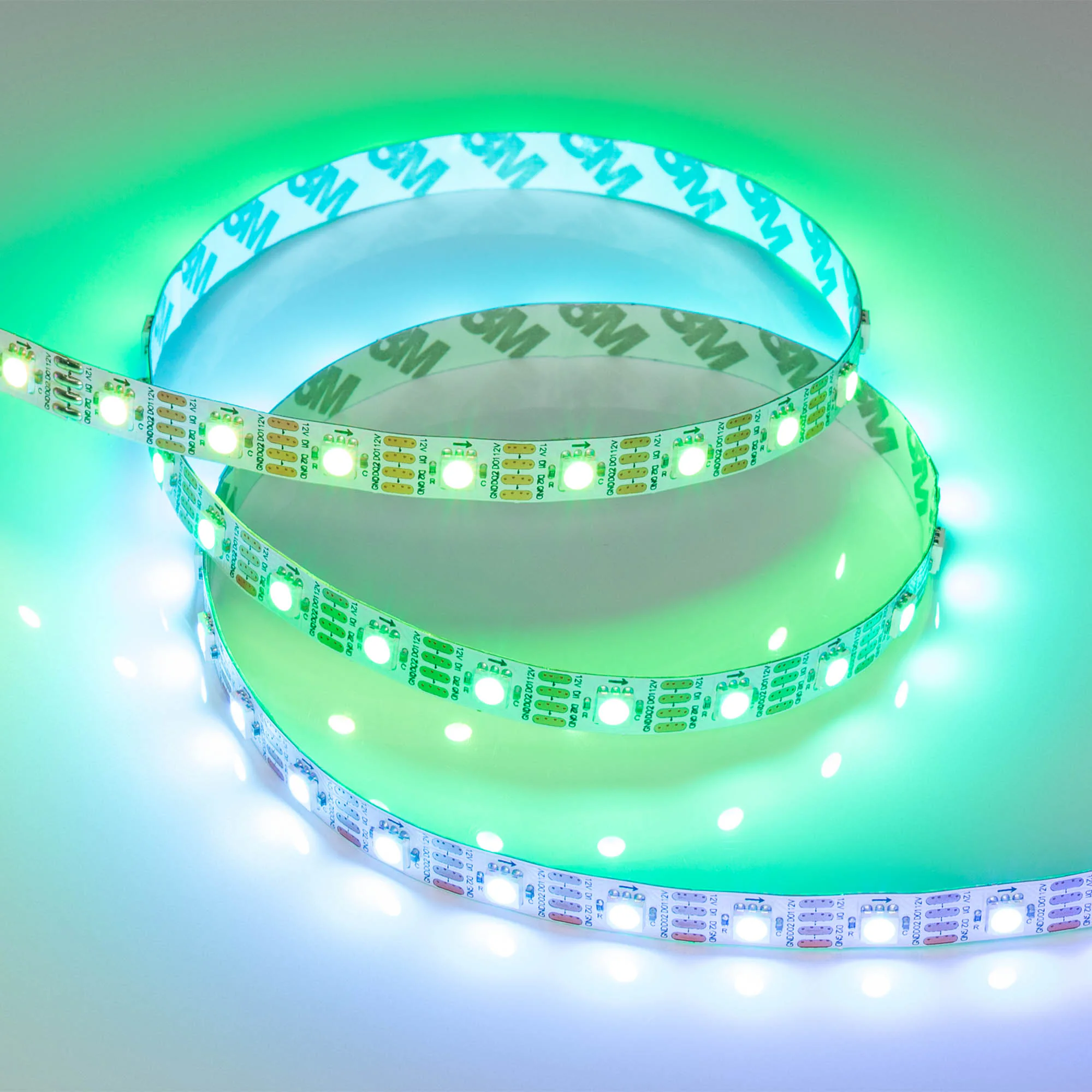 Лента SPI-B60-10mm 12V RGB-PX1-RAM (9.3 W/m, IP20, 5060, 5m) 033437 - Светодиодная лента SPI-B60, открытая IP20, с микросхемой TX1818. Светодиоды 5060, 60 шт/м (1 pixel = 1 LED), белая плата 10 мм, скотч 3М. Цвет RGB, угол 120°. Питание 12 В, мощность 9.3