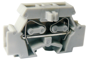 Клемма MINI UJ2-2.5N - Мини клемма, тип фиксации провода: пружинный, номинальное сечение: 2,5 мм кв., 24A, 500V, ширина: 6 цвет: серый тип монтажа: в зависимости от торцевой крышки